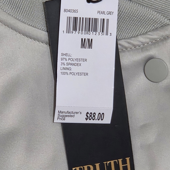 Truth Pearl Gray Satin Jacket - Medium NWT - Picture 3 of 4